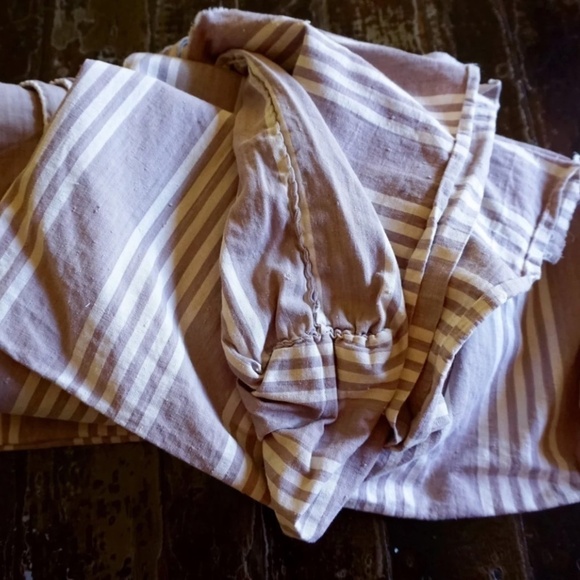 VINTAGE 1930s Lavender & Ecru French Striped Mattress Ticking, 4.7 yds - Picture 5 of 5